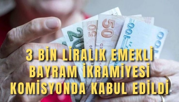 3 bin liralık emekli bayram ikramiyesi komisyonda kabul edildi