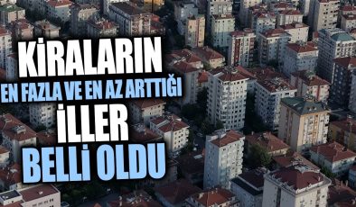 Ülke genelinde kiraların en fazla ve en az arttığı iller belli oldu