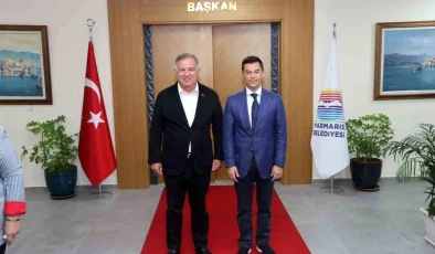 Marmaris Belediye Başkanı Acar Ünlü, CHP Genel Başkan Yardımcısı Gökan Zeybek’i ağırladı