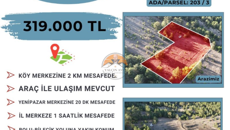 Bilecik Yenipazar Caferler’de 5.970 m² Müstakil Tapulu Tarla – Yatırım İçin Kaçırılmayacak Fırsat