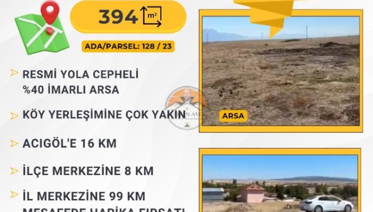 Afyonkarahisar Başmakçı Hırka’da 394 m² %40 İmarlı Arsa – Yatırım İçin Kaçırılmayacak Fırsat