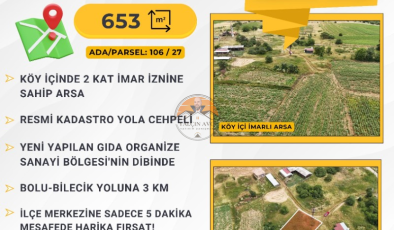 Bilecik Gölpazarı Aktaş’ta 653 m² Köy İçi İmarlı Arsa – 2 Kat İmar İzni ile Yatırım Fırsatı