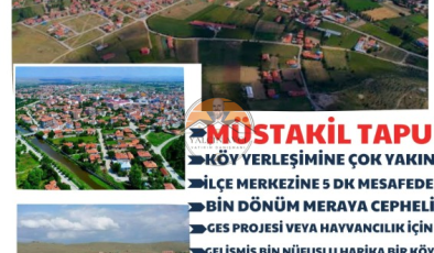 Afyonkarahisar’da Köy Yerleşimine Yakın Müstakil Tapulu Geniş Arazi