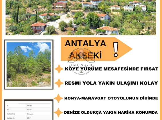 Antalya Akseki Erenyaka Köyü’nde Yatırım Fırsatı – Harika Konumda 1.347 m² Arsa