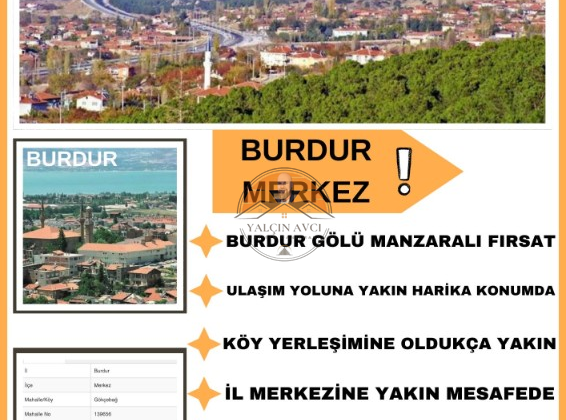 Burdur Merkez Gökçebağ’da Burdur Gölü Manzaralı Yatırım Fırsatı