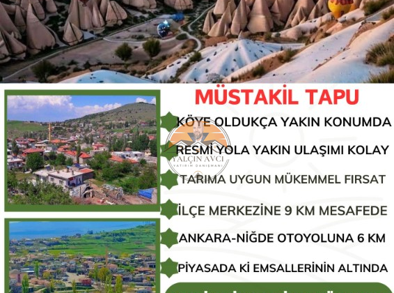 Nevşehir’de 3.234 m² Müstakil Tapulu Tarım Arazisi