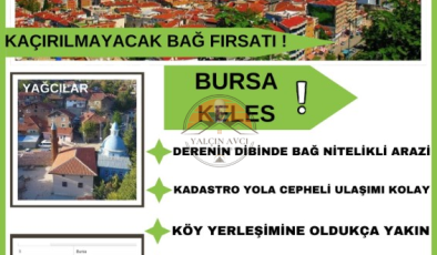 Bursa Keles Yağcılar’da 4.790 m² Bağ Nitelikli Yatırım Arazisi