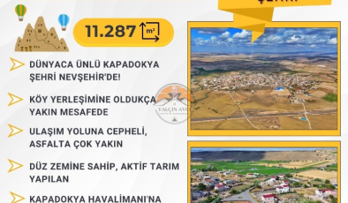 Nevşehir Merkez’de 11.287 m² Müstakil Tapulu Tarım Arazisi – Turistik Kapadokya’da Yatırım Fırsatı